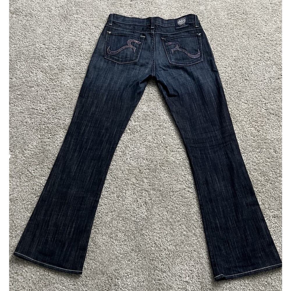 Rock & Republic Dark Blue Embellished Flare Jeans Women’s Size 27